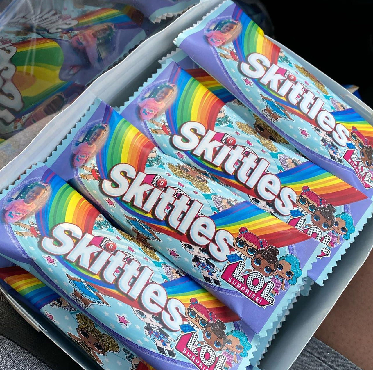Personalized skittles favors
