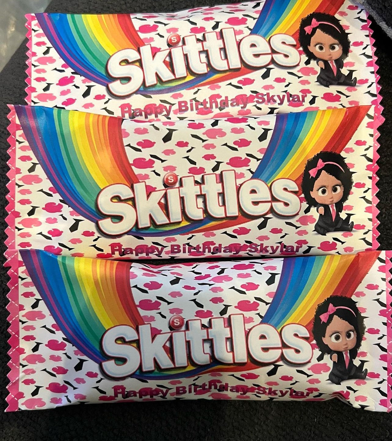 Personalized skittles favors